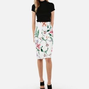 Express floral pencil skirt